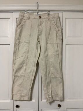 Old Navy High-Rise Straight Size 14 Natural Beige Utility Cargo Style